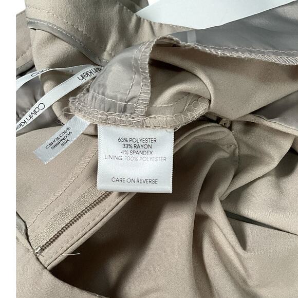 NWT Calvin Klein Modern Fit Suit Pants Size 8 Safari Khaki Trousers Gold Buttons - Picture 11 of 13
